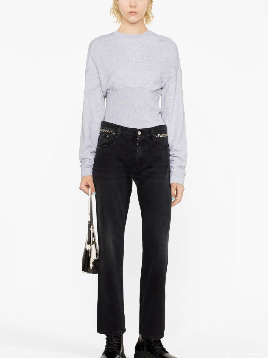 Affordable McCartney Falabella Women Stella jeans chain-embellished slim-leg 0423